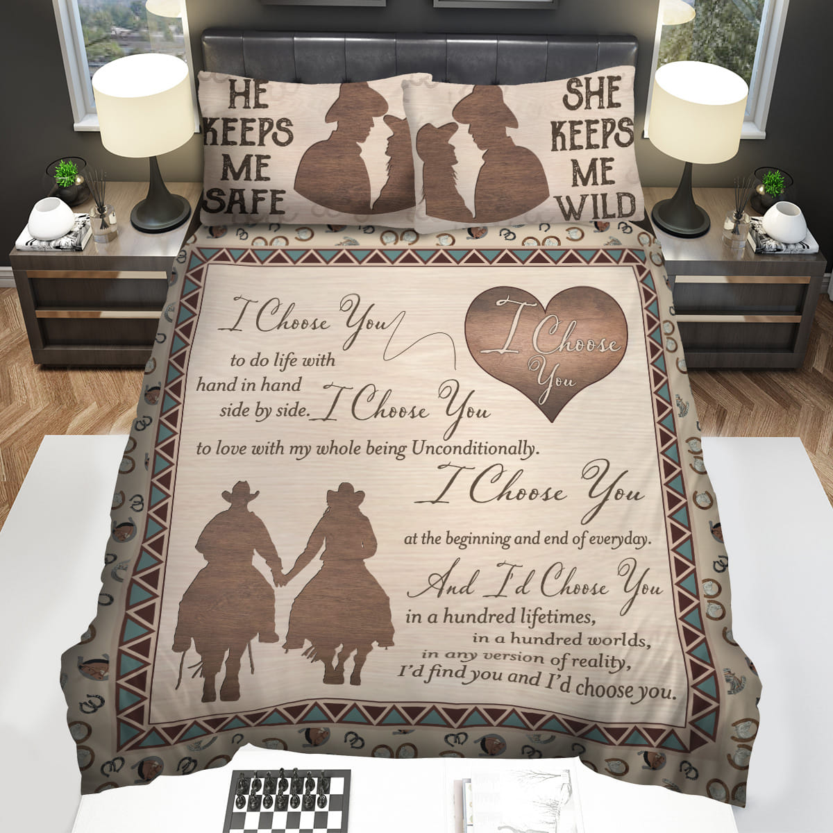 Country I Choose You Ride A Horses Bedding Sets Gift For Christmas Birthday Thanksgiving