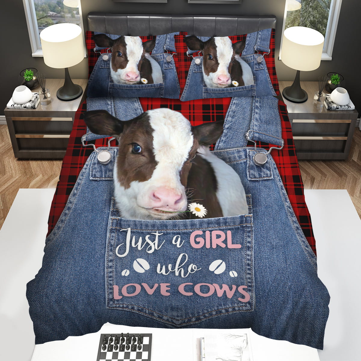 Cow Just A Girl Who Love Cows Bedding Sets Gift For Christmas Thanksgiving Halloween
