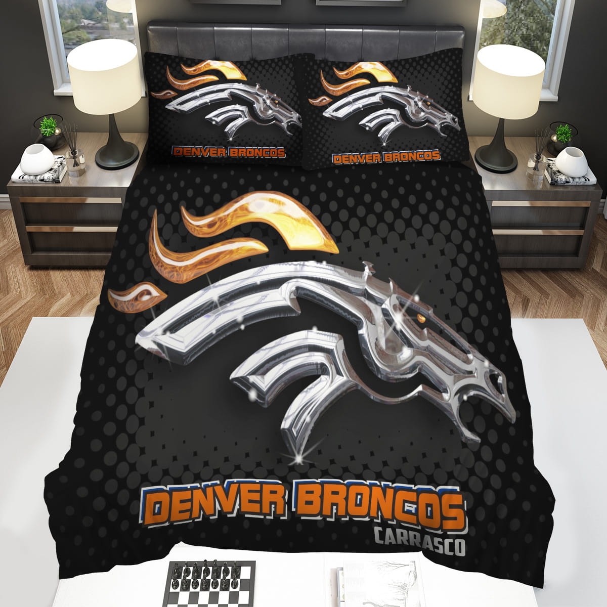 Denver Broncos Personalized Decorative Bedding Sets with Duvet Cover Flatsheet Pillowcase
