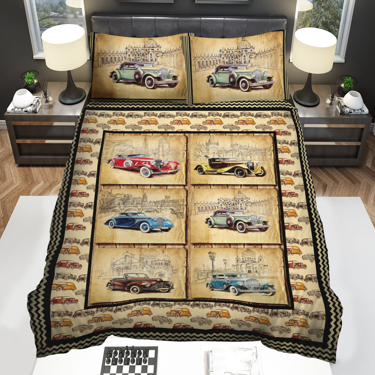 Classic Cars Collection Bedding Sets Gift For Christmas Birthday Thanksgiving