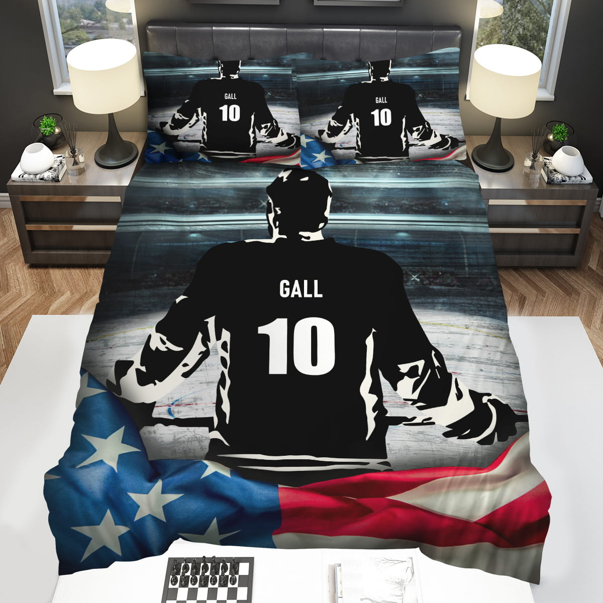 Skateboarding Player Custom Name Decorative Bedding Sets with Duvet Cover Flatsheet Pillowcase