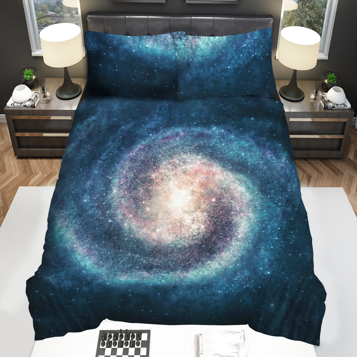Galaxy Blue Milky Way Space Bedding Sets Gift For Christmas Birthday Thanksgiving