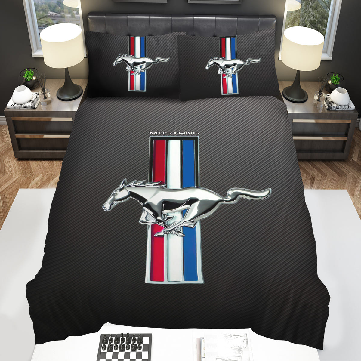 Ford Mustang GT40 Logo Decorative Bedding Sets with Duvet Cover Flatsheet Pillowcase