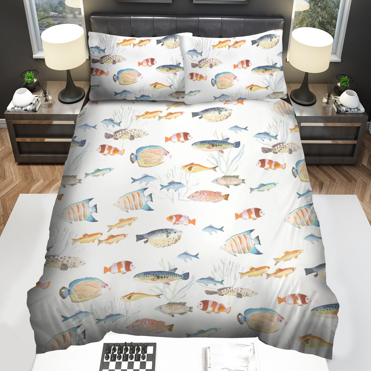 Fish Oceans Decorative Bedding Sets with Duvet Cover Flatsheet Pillowcase