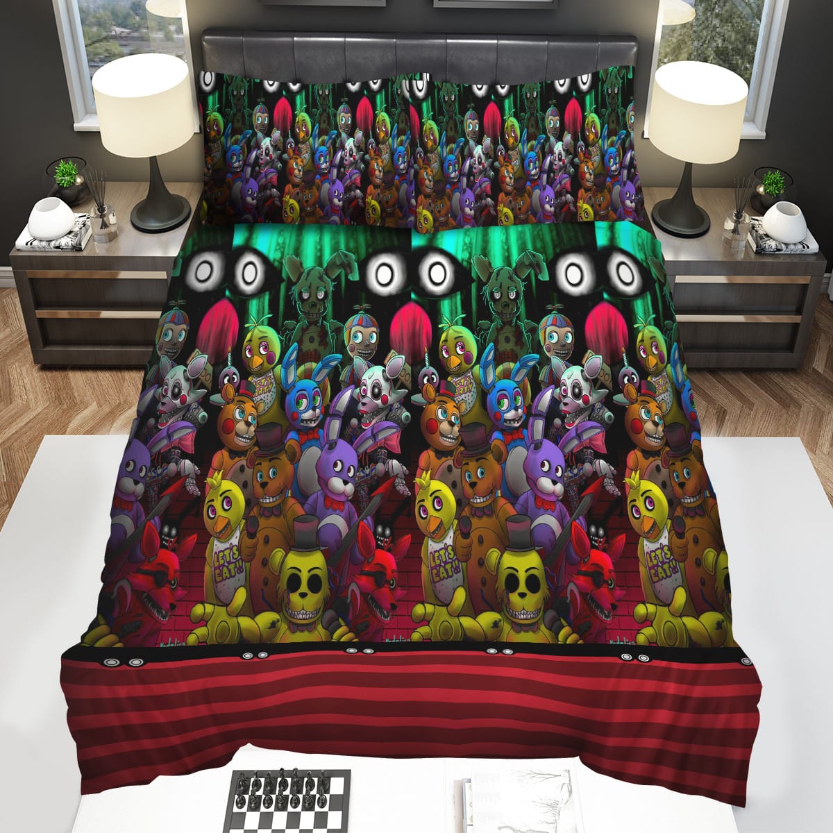 Five Nights At Freddy Colorful Bedding Sets Duvet Cover Flatsheet Pillowcase