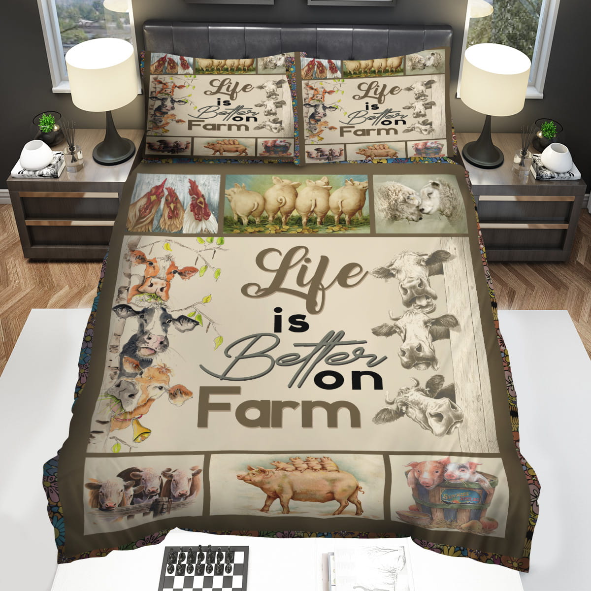 Farming Theme Life Is Better On Farm Bedding Sets Duvet Cover Flatsheet Pillowcase