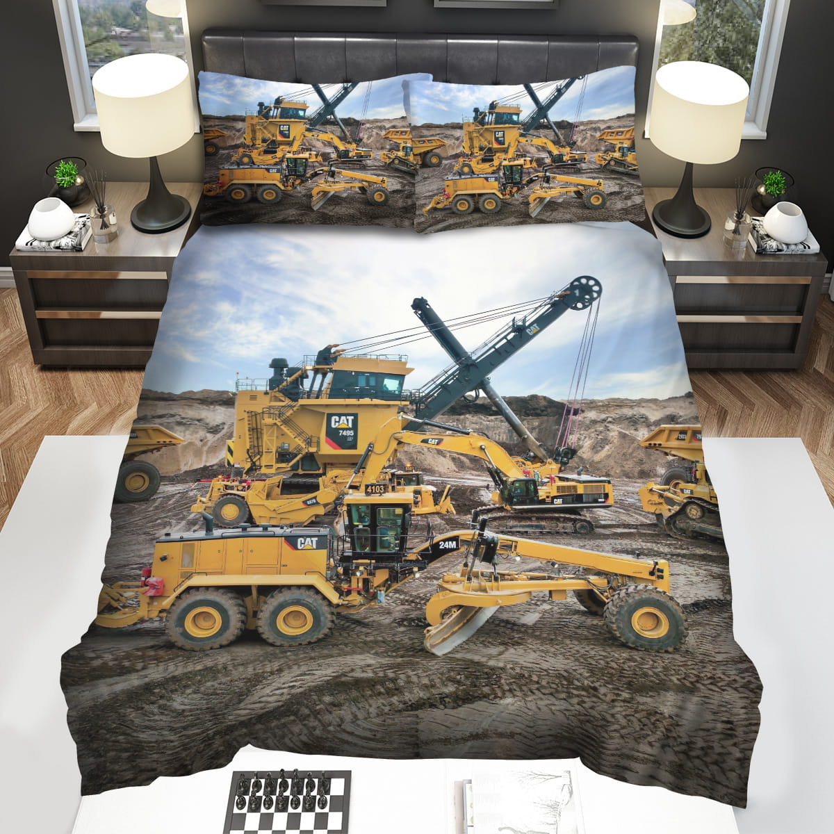 Family Of Heavy Equipment Bulldozer Bedding Sets Gift For Christmas Thanksgiving Halloween