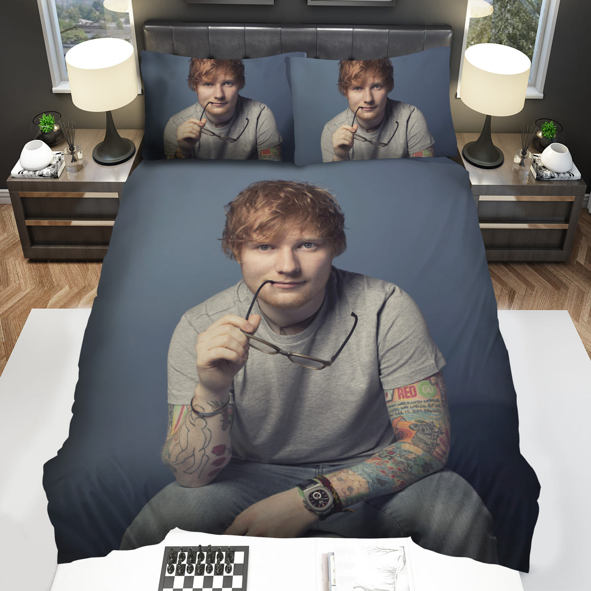 Ed Sheeran Glasses Bedding Sets Gift For Christmas Thanksgiving Halloween