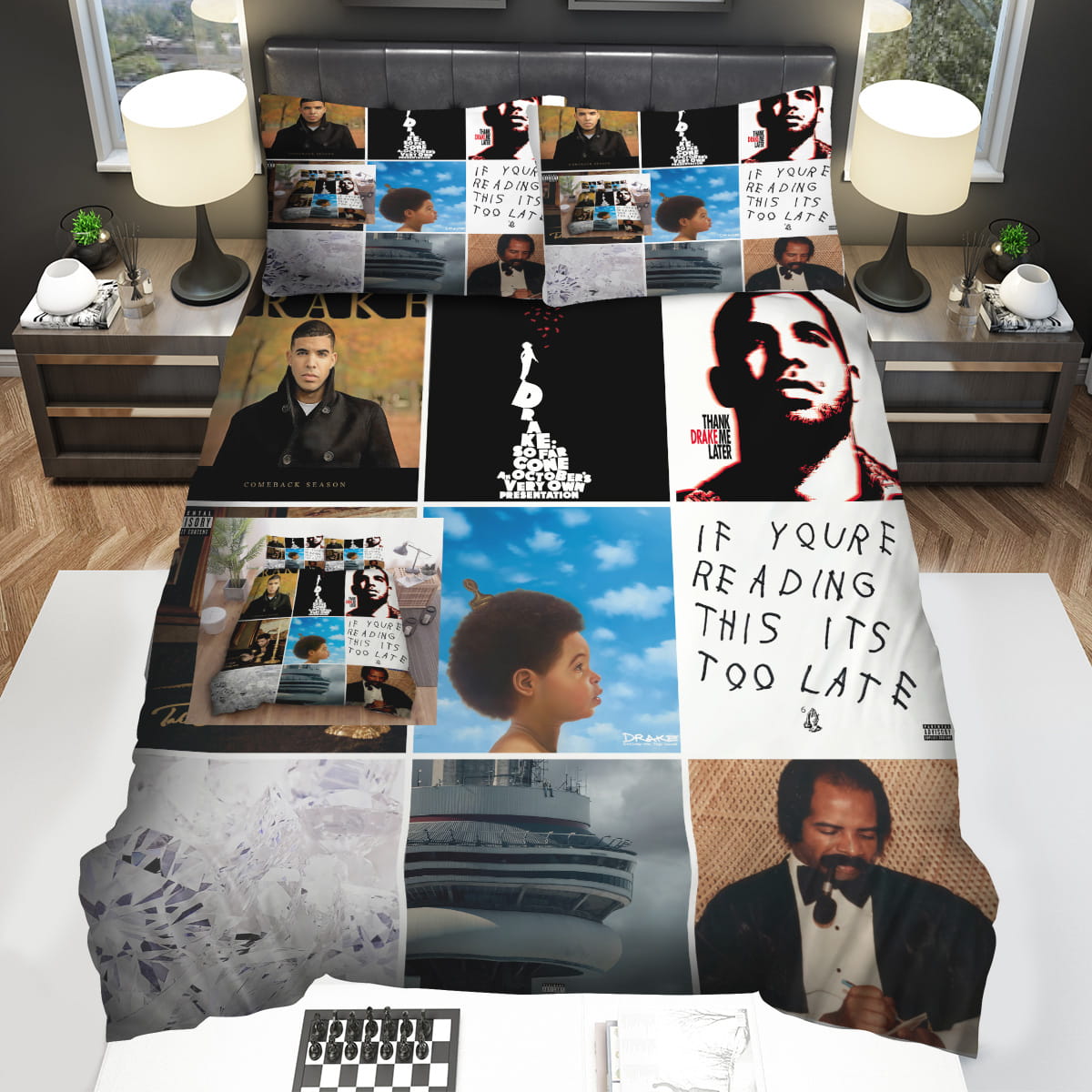 Drake Albums Art Cover Collage Decorative Bedding Sets For Fan