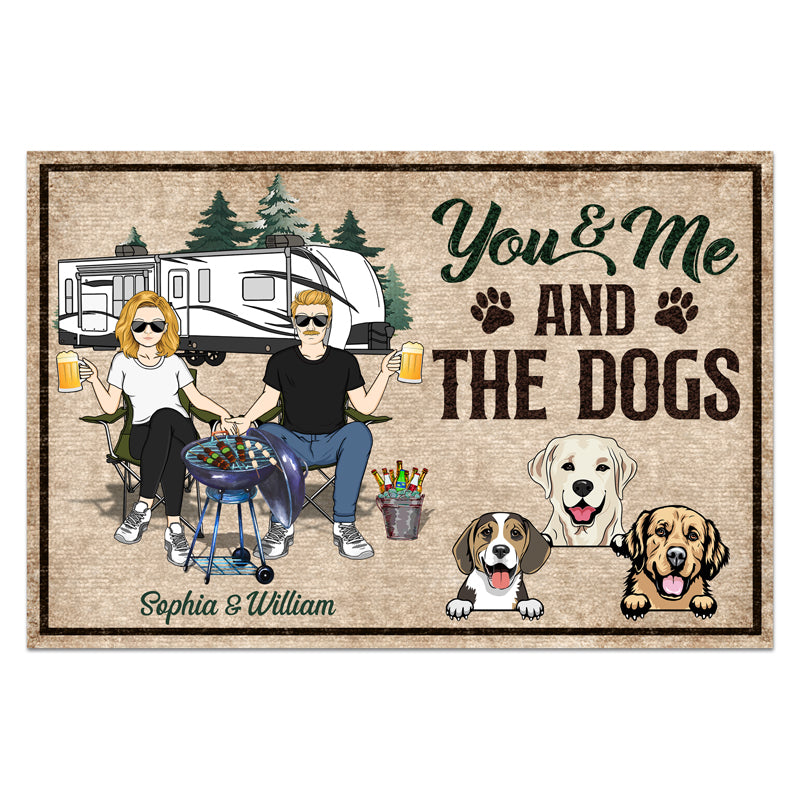 Husband Wife You And Me And The Dog Gift For Camping Couples Custom Doormat