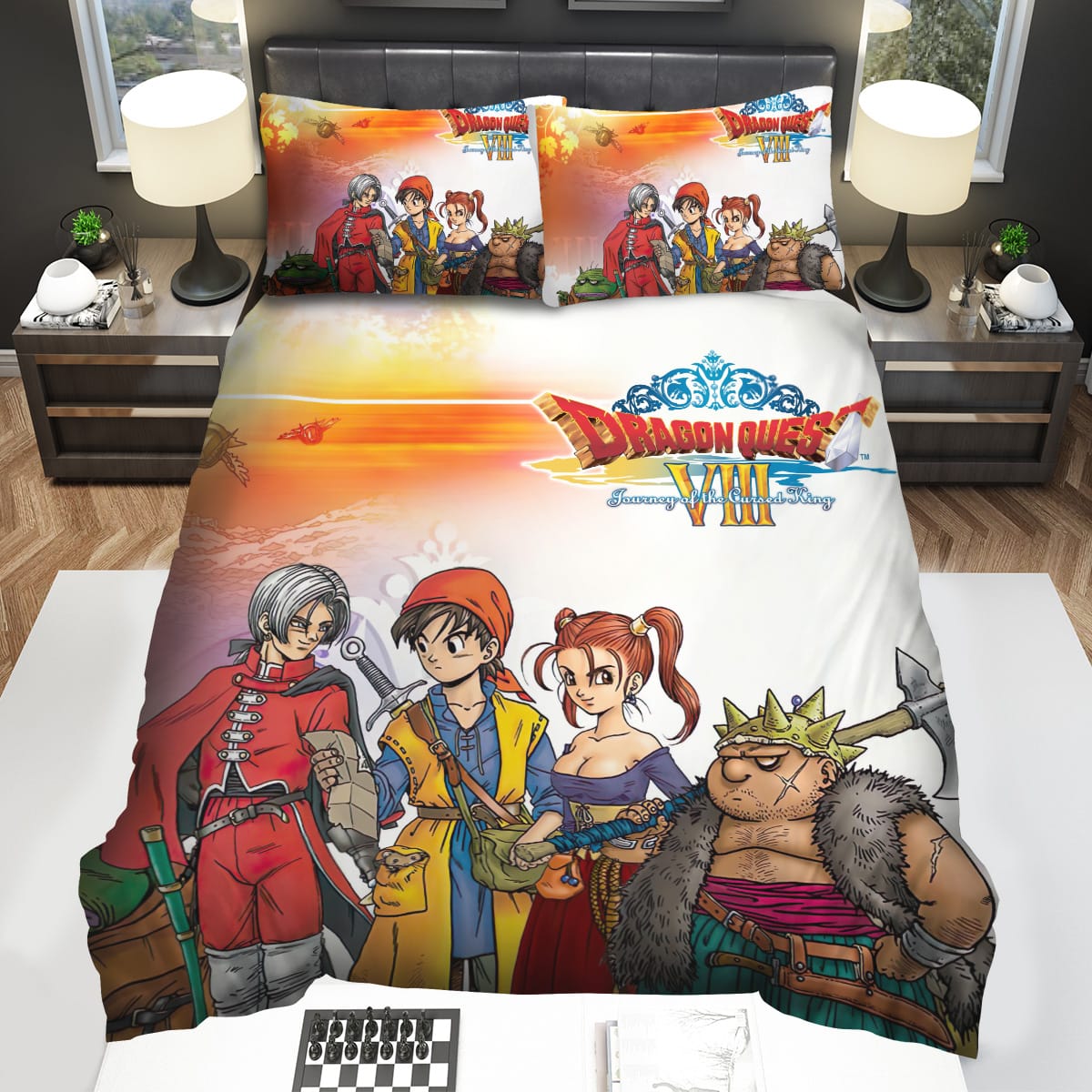 Dragon Quest Viii Characters Poster Artwork Decorative Bedding Sets with Duvet Cover Flatsheet Pillowcase
