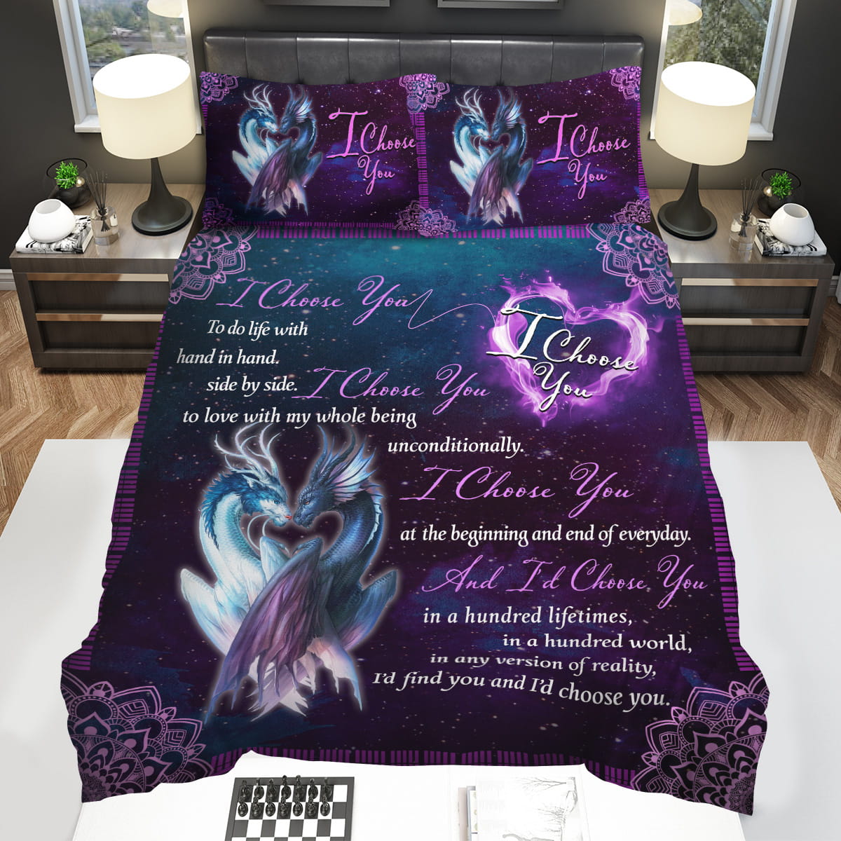 Dragon Couple I Choose You Decorative Bedding Sets For Fan