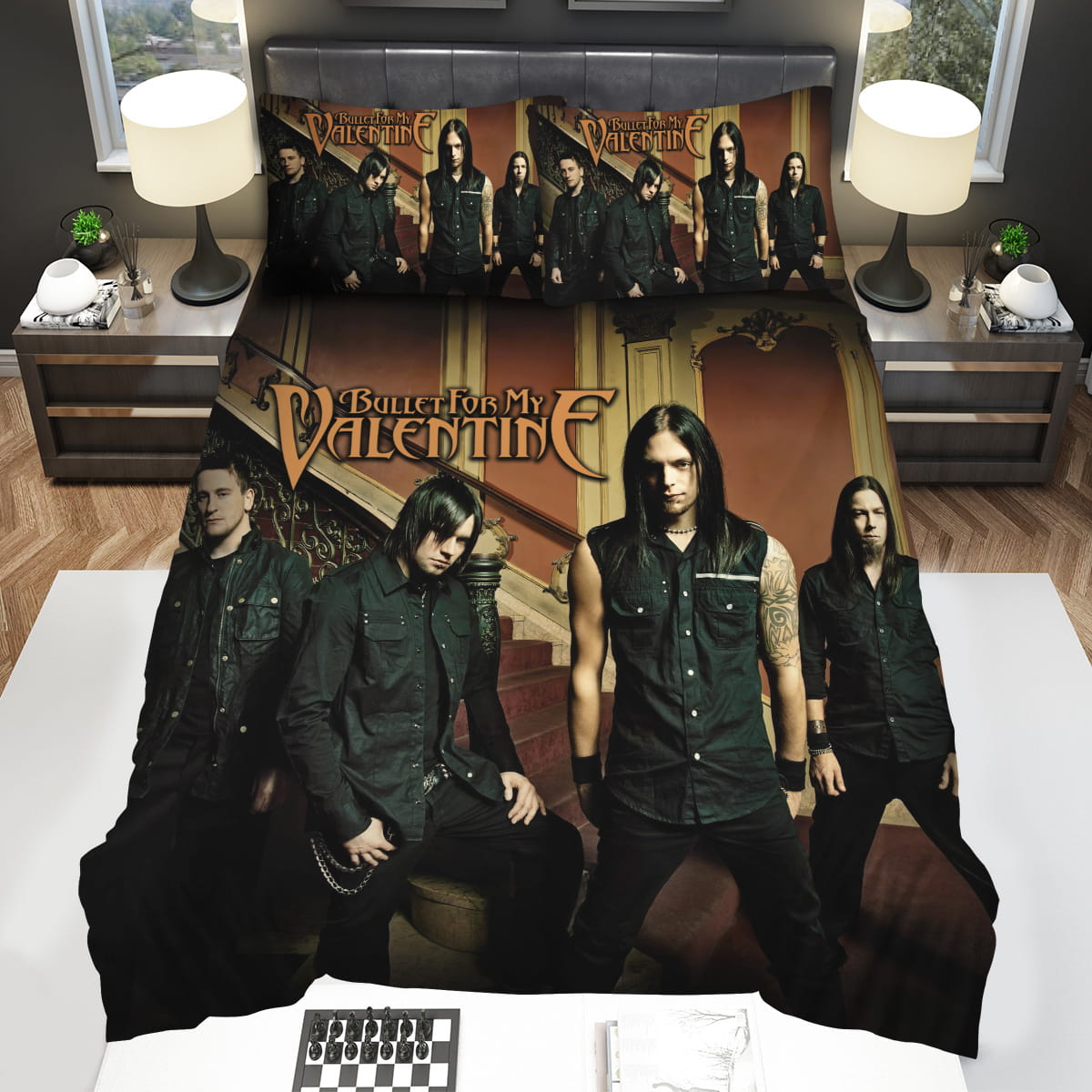Bullet For My Valentine Cool Poses Decorative Bedding Sets with Duvet Cover Flatsheet Pillowcase