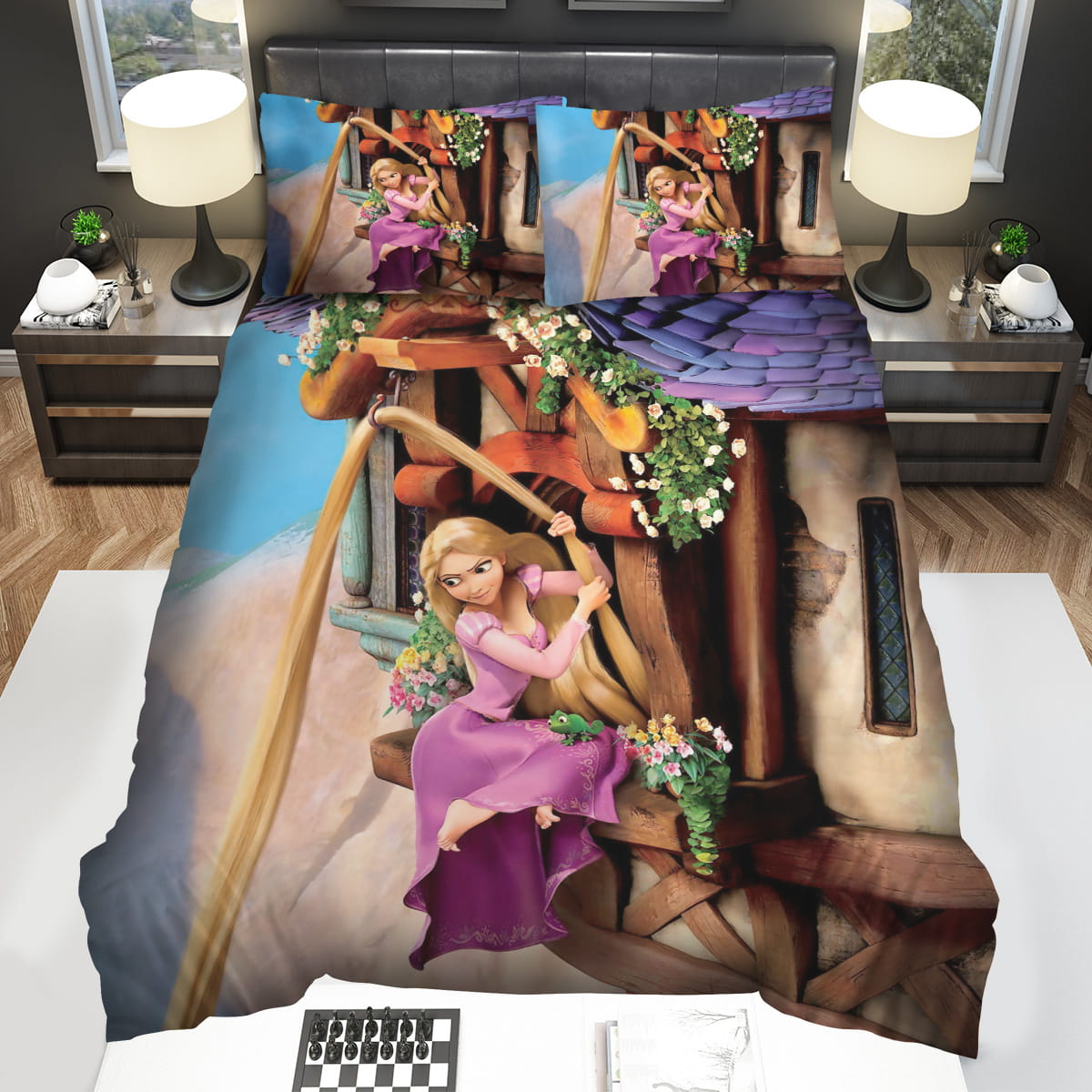 Disney Princess Rapunzel Climbing Down Her Hair Bedding Sets Duvet Cover Flatsheet Pillowcase