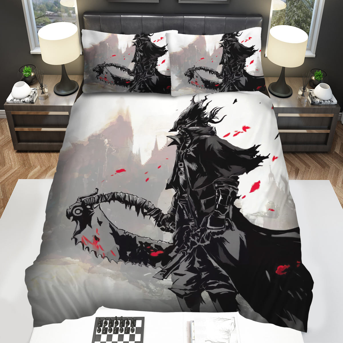 Bloodborne Black Suit Of Characters Decorative Bedding Sets with Duvet Cover Flatsheet Pillowcase