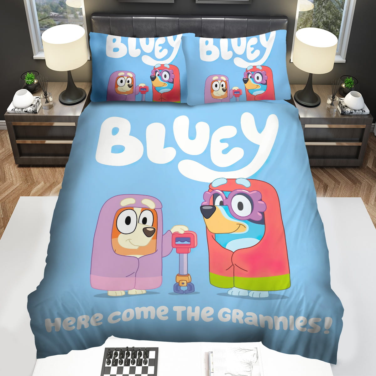 Bluey Here Come The Grannies Bedding Sets Duvet Cover Flatsheet Pillowcase