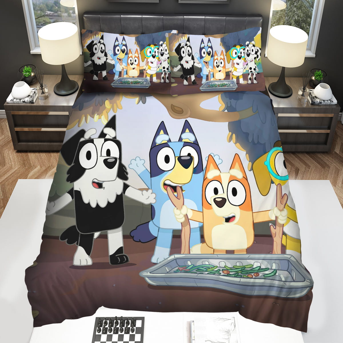 Bluey With Bingo & Friends Photo Decorative Bedding Sets with Duvet Cover Flatsheet Pillowcase