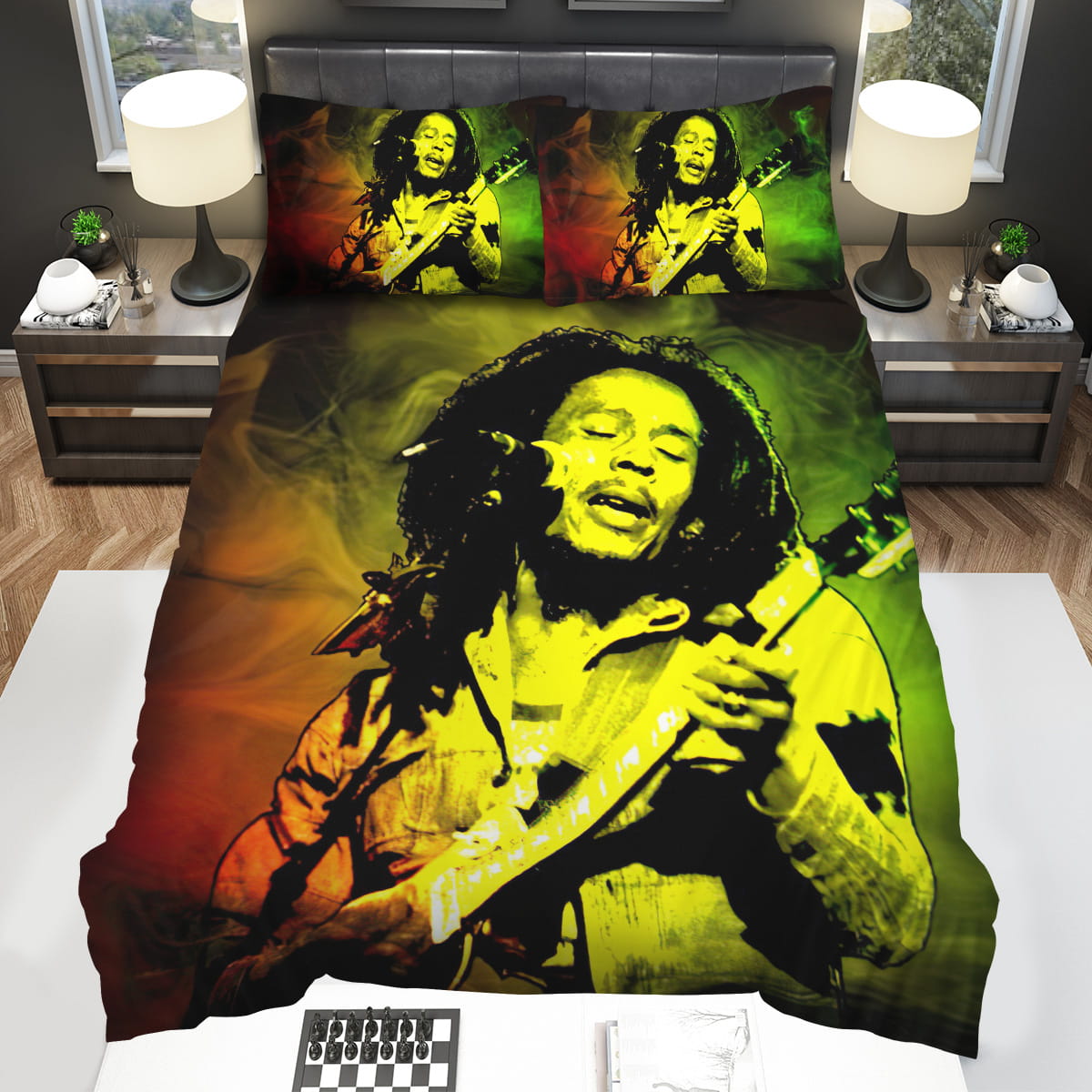 Bob Marley Performing On Stage Artwork Song Decorative Bedding Sets For Fan