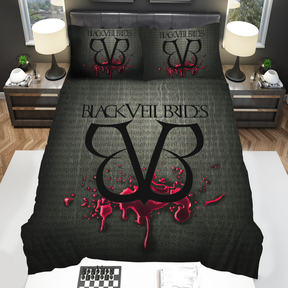Black Veil Brides Music Group Logo Bedding Sets Gift For Christmas Birthday Thanksgiving