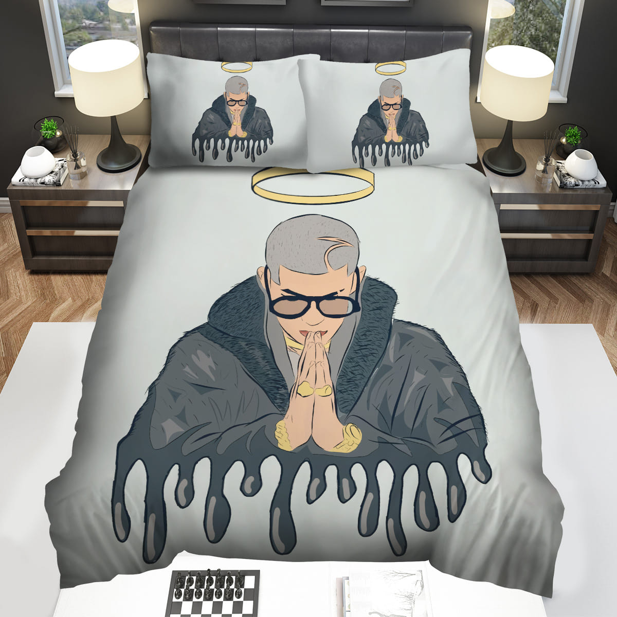 Bad Bunny Drippy Art Bedding Sets Duvet Cover Flatsheet Pillowcase