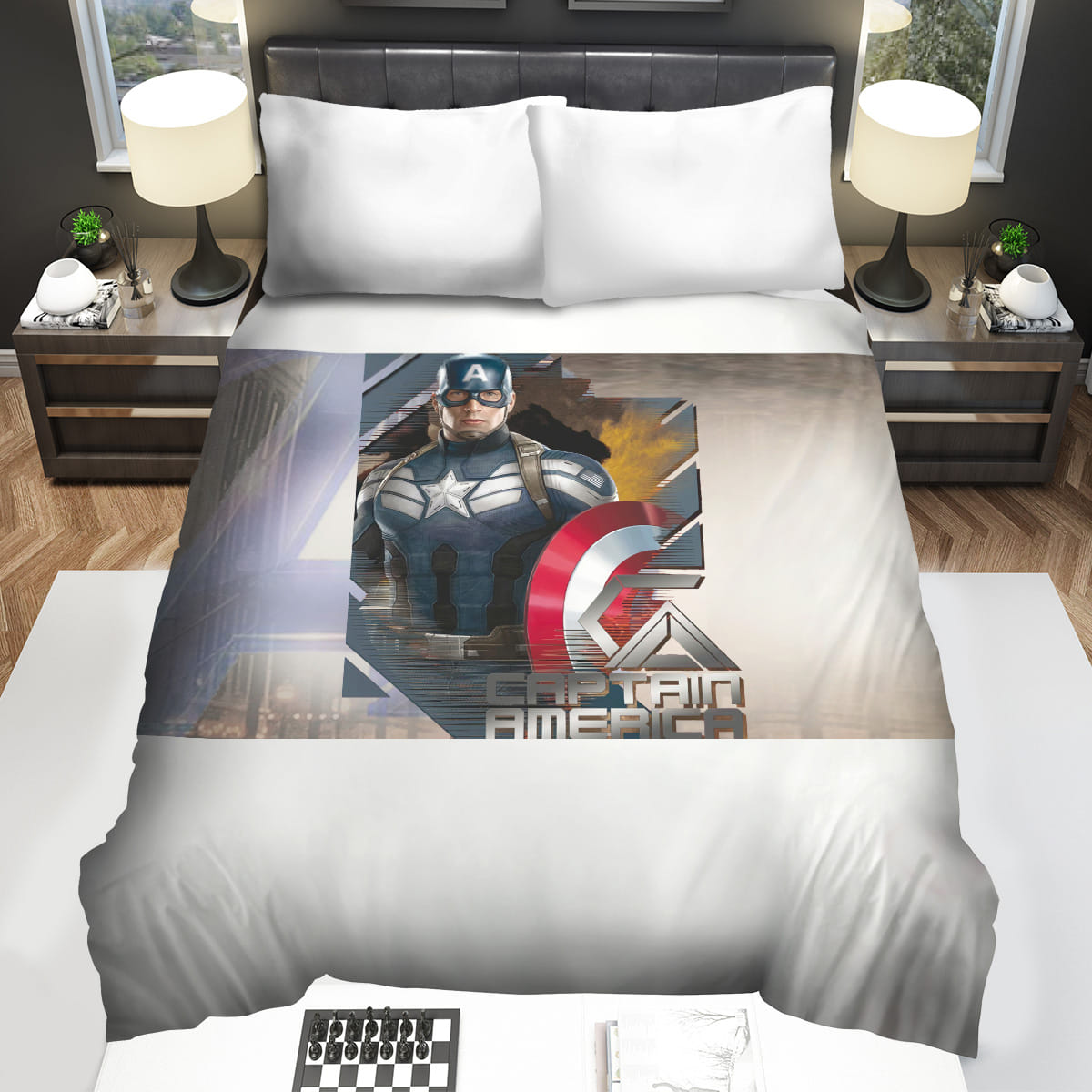 Avengers Super Hero Captain America Bedding Sets Duvet Cover Flatsheet Pillowcase