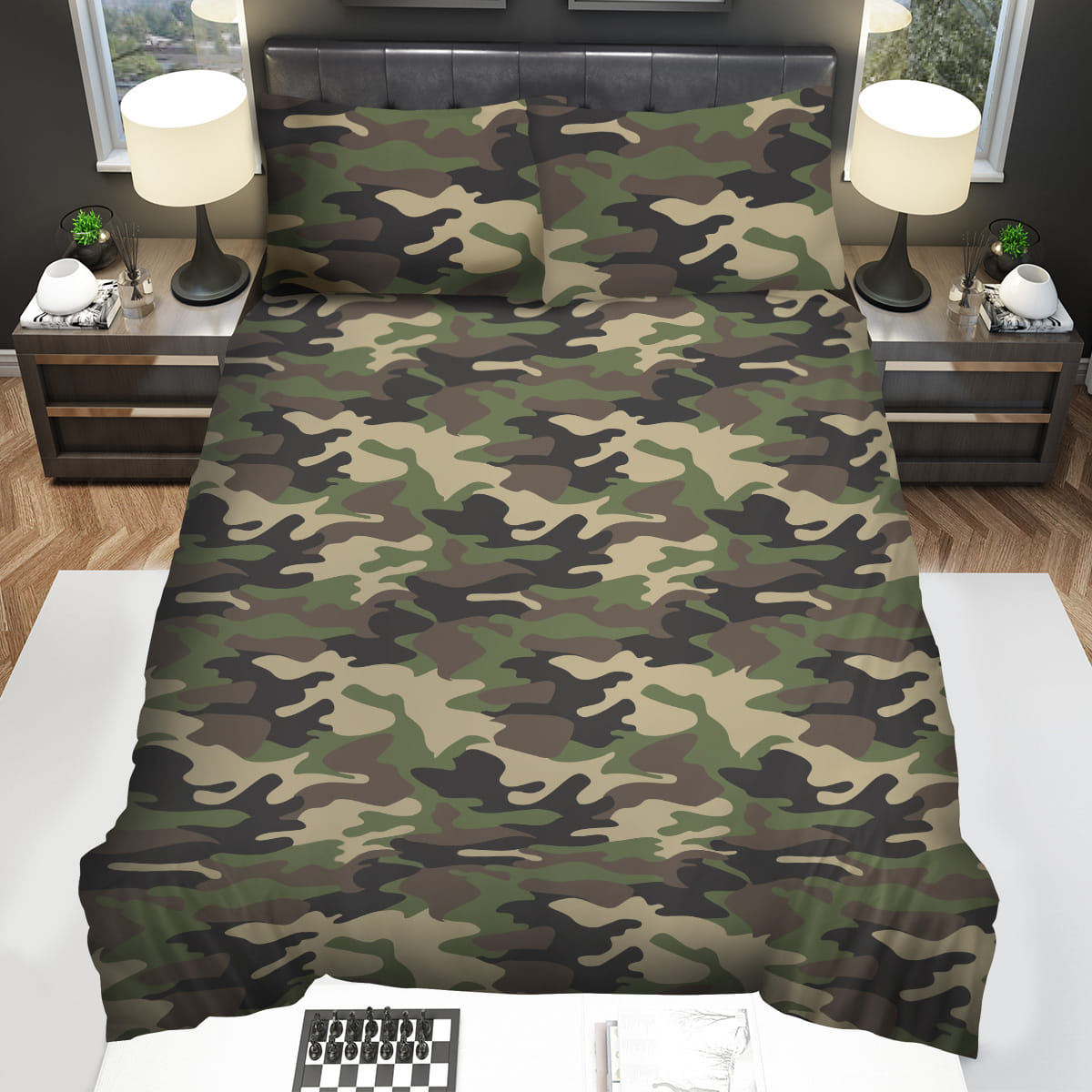 Army Green Camouflages Decorative Bedding Sets with Duvet Cover Flatsheet Pillowcase