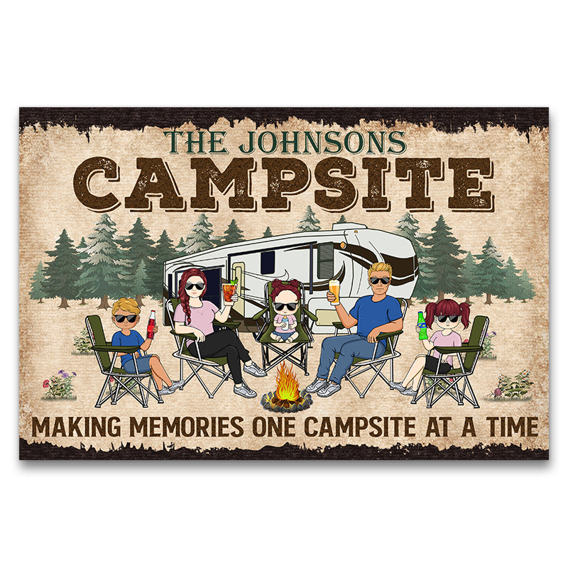 Making Memories One Campsite At A Time Camping Family Custom Doormat