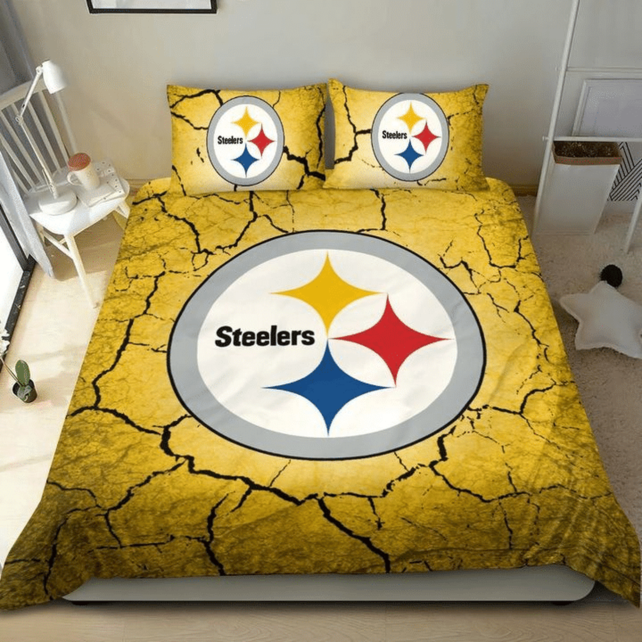 Pittsburgh Steelers W140920 NFL Football Team Bedding Set Duvet Cover With Pillowcase Home Decor Gift For NFL Lovers