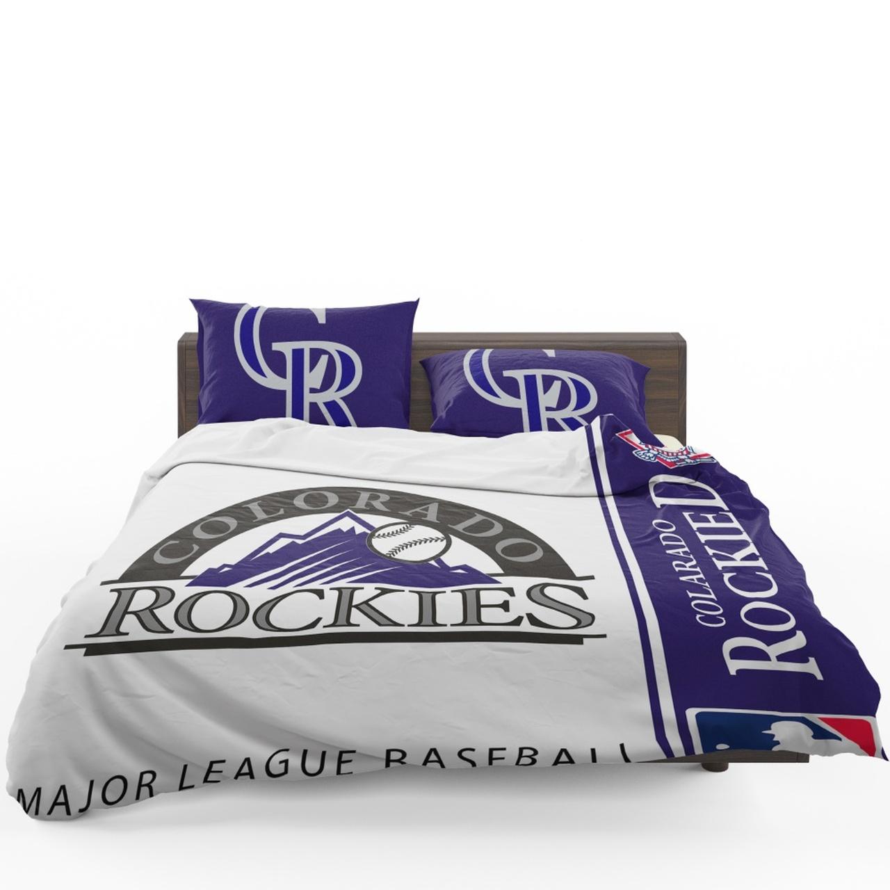 Colorado Rockies Mlb Baseball National League Bedding Set Duvet Cover With Pillowcase Home Decor Gift For MLB Lovers