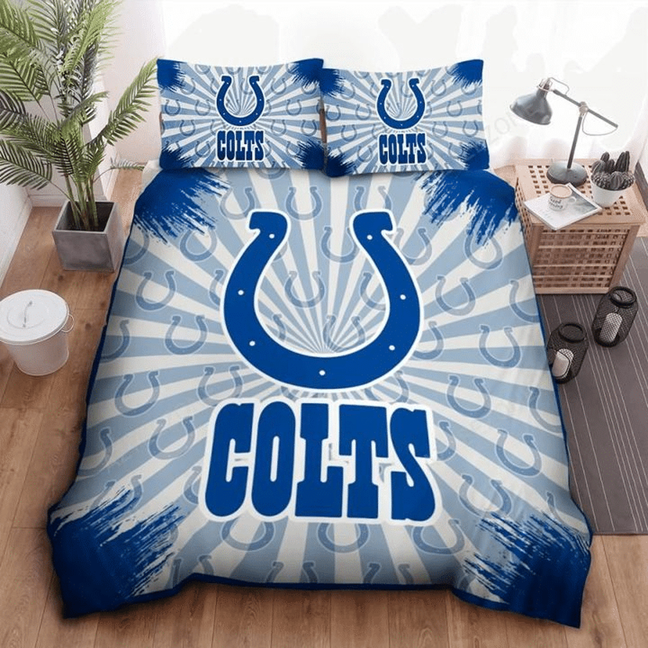 Indianapolis Colts W240906 NCAA Football Team Bedding Set Duvet Cover With Pillowcase Home Decor Gift For NCAA Lovers