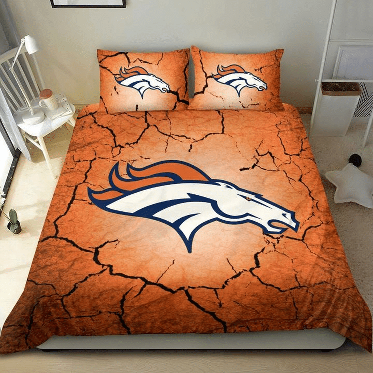 Denver Broncos W140919 NCAA Football Team Bedding Set Duvet Cover With Pillowcase Home Decor Gift For NCAA Lovers