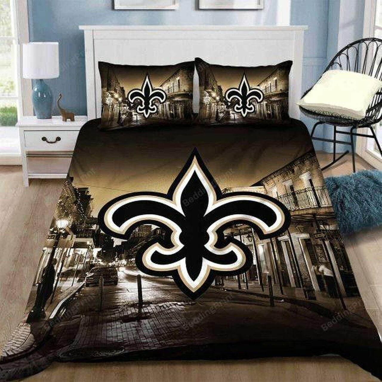 New Orleans Saints Bedding Set Duvet Cover With Pillowcase Home Decor Gift For NFL Lovers