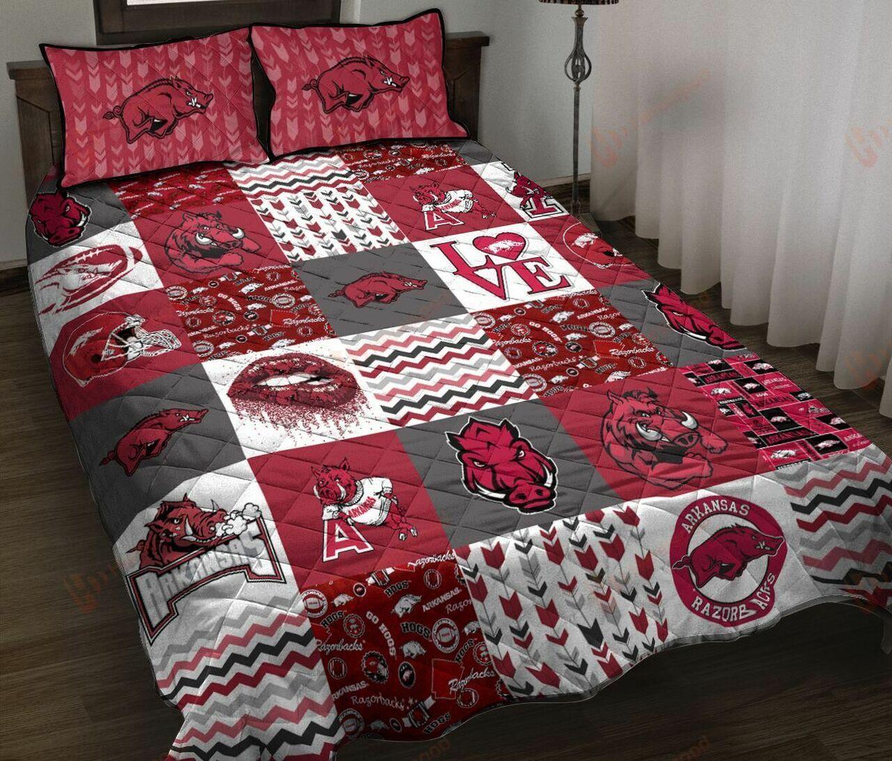 Arkansas Razorbacks Football Quilt Tn301111 NCAA Football Team Bedding Set Duvet Cover With Pillowcase Home Decor Gift For NCAA Lovers