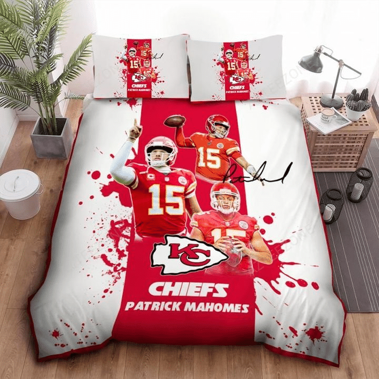 Kansas City Chiefs W240901 NFL Football Team Bedding Set Duvet Cover With Pillowcase Home Decor Gift For NFL Lovers