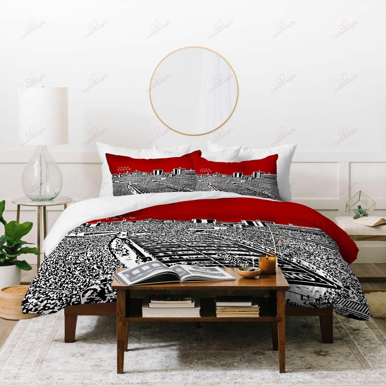 Ohiotate Buckeyes Red Gs-Cl-Nt1511 Bedding Set Duvet Cover With Pillowcase Home Decor Gift For NCAA Lovers