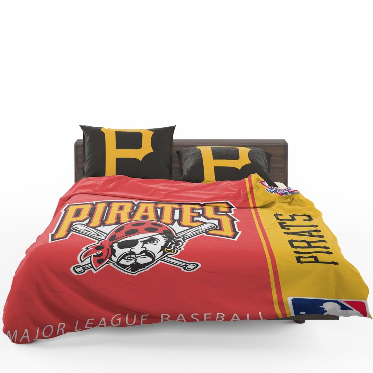 Pittsburgh Pirates Mlb Baseball National League Bedding Set Duvet Cover With Pillowcase Home Decor Gift For MLB Lovers