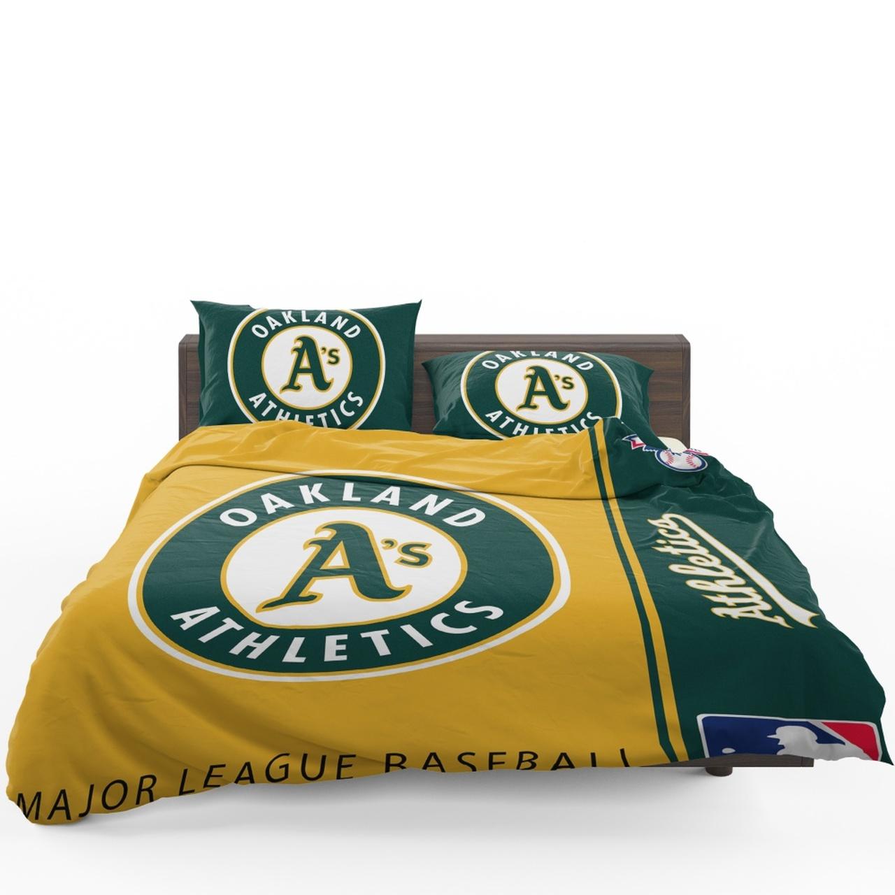 Oakland Athletics Mlb Baseball American League Bedding Set Duvet Cover With Pillowcase Home Decor Gift For MLB Lovers