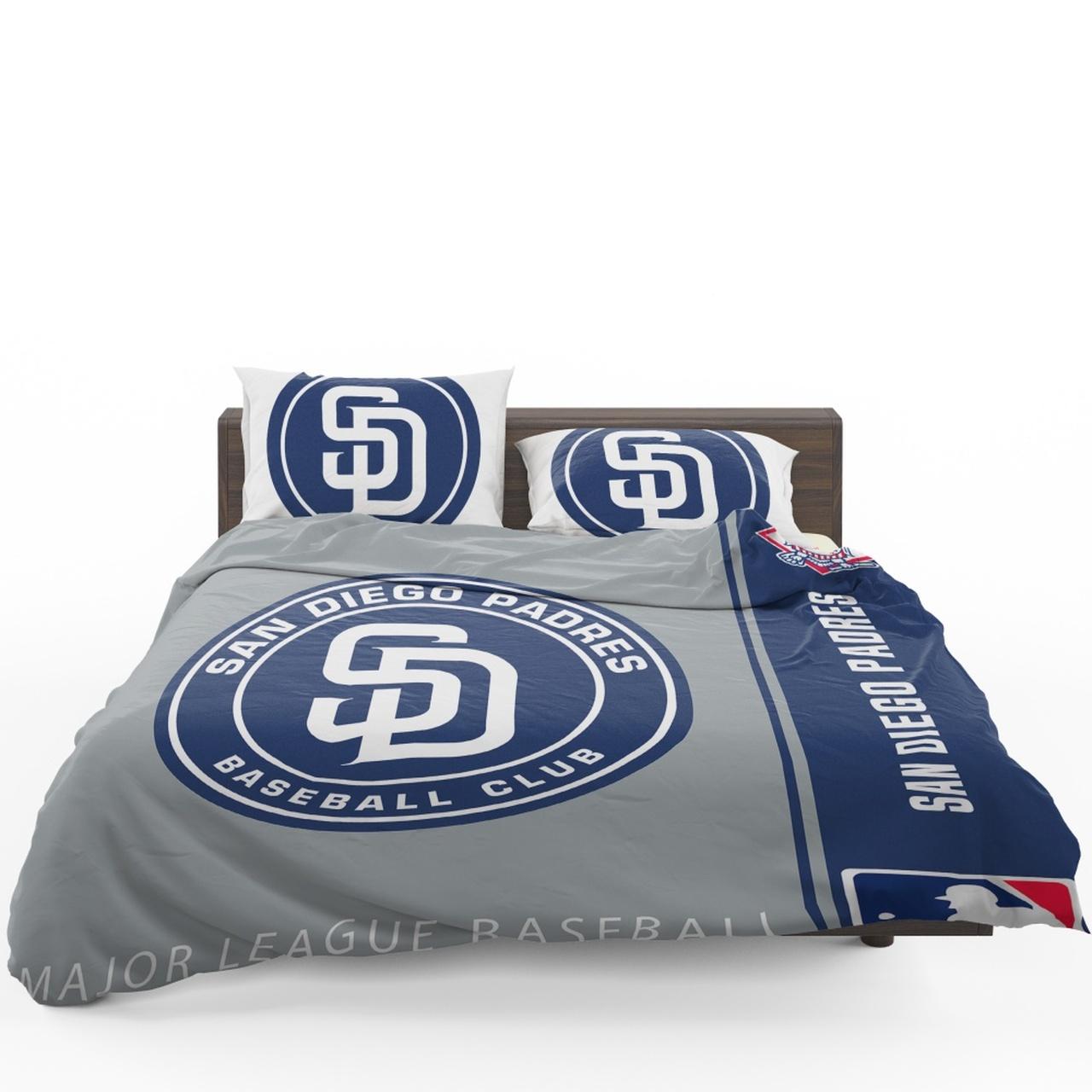 San Diego Padres Mlb Baseball National League Bedding Set Duvet Cover With Pillowcase Home Decor Gift For MLB Lovers