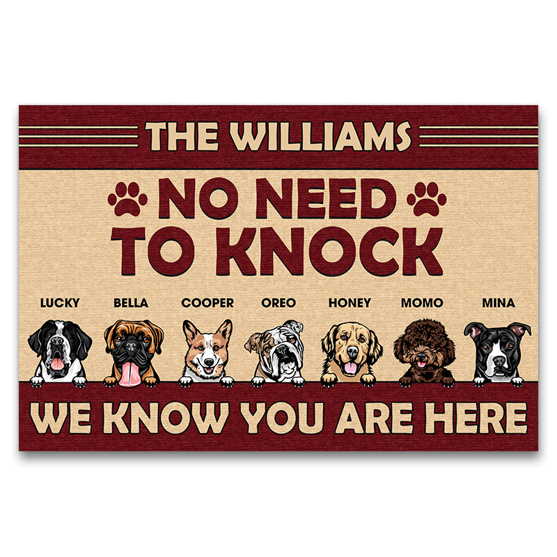 No Need To Knock Dog Lover Gift Custom Doormat