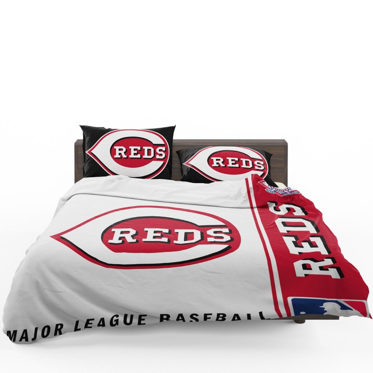 Cincinnati Reds Mlb Baseball National League Bedding Set Duvet Cover With Pillowcase Home Decor Gift For MLB Lovers