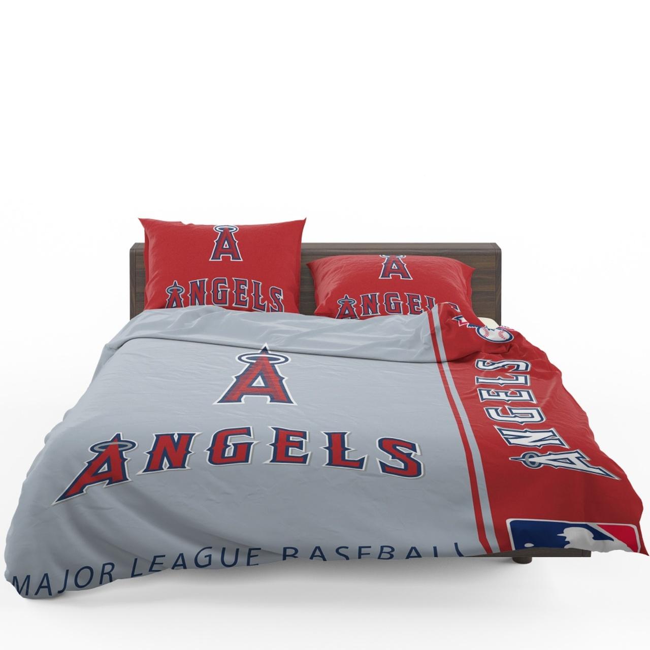 Los Angeles Angels Mlb Baseball American League Bedding Set Duvet Cover With Pillowcase Home Decor Gift For MLB Lovers