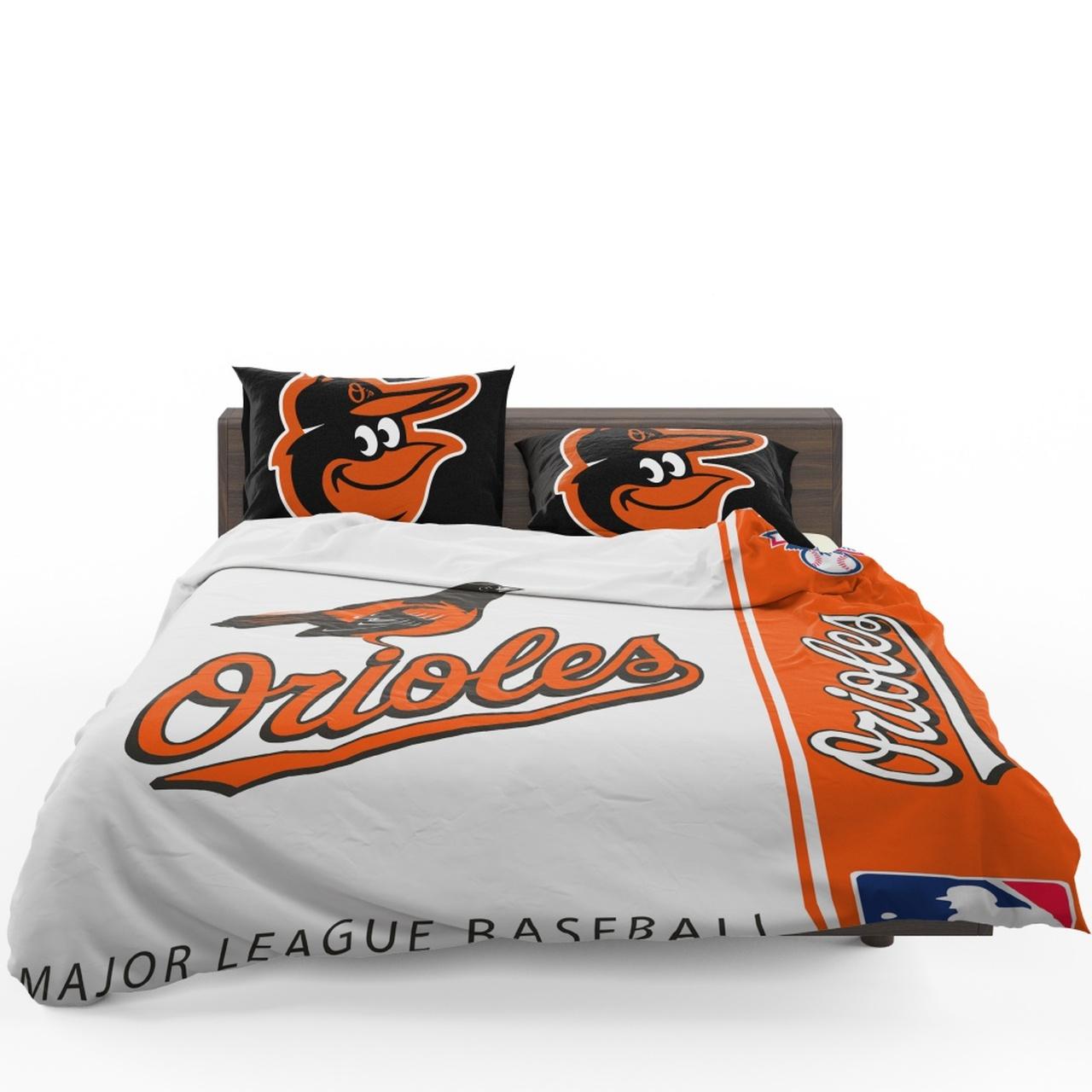 Baltimore Orioles Mlb Baseball American League Bedding Set Duvet Cover With Pillowcase Home Decor Gift For MLB Lovers