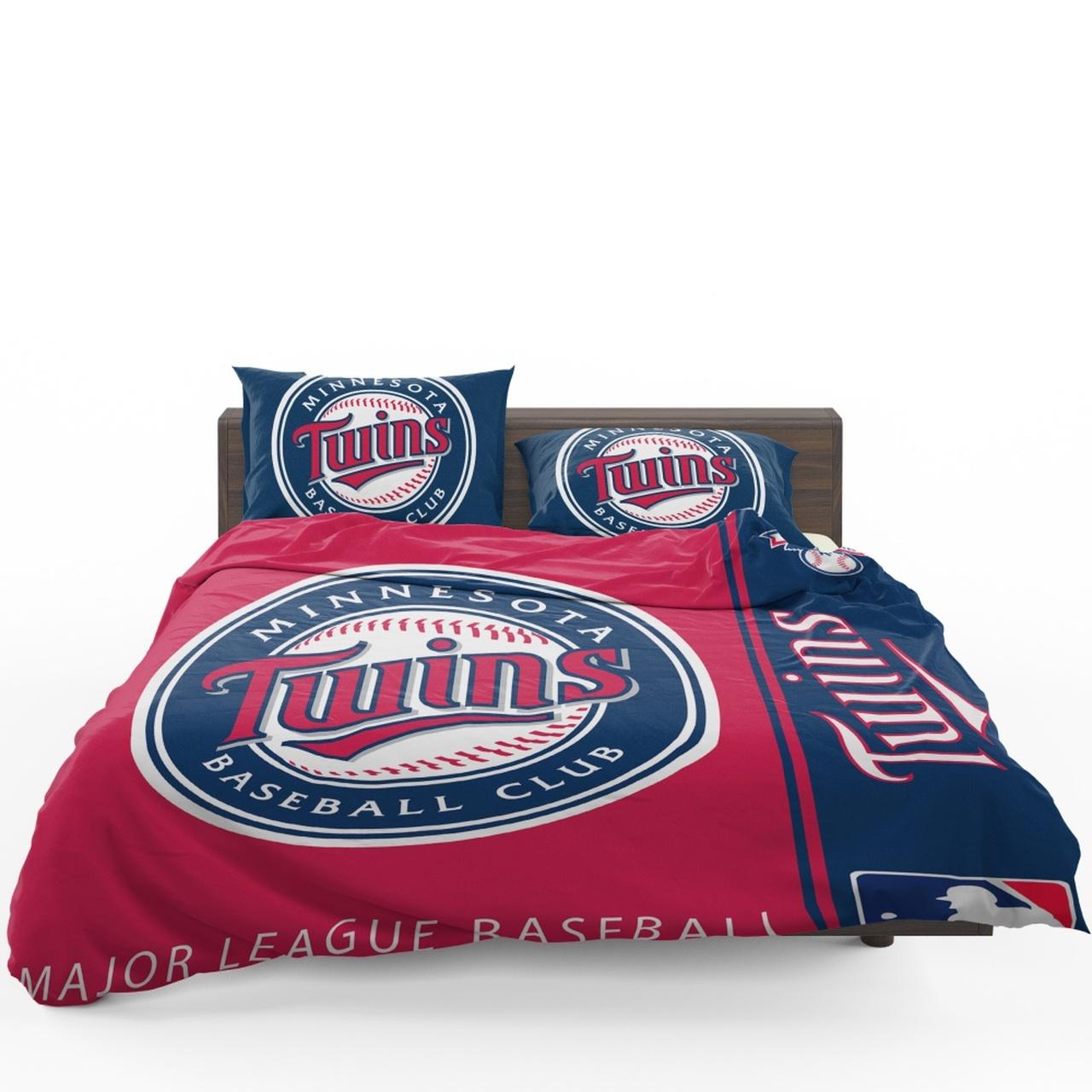 Minnesota Twins Mlb Baseball American League Bedding Set Duvet Cover With Pillowcase Home Decor Gift For MLB Lovers