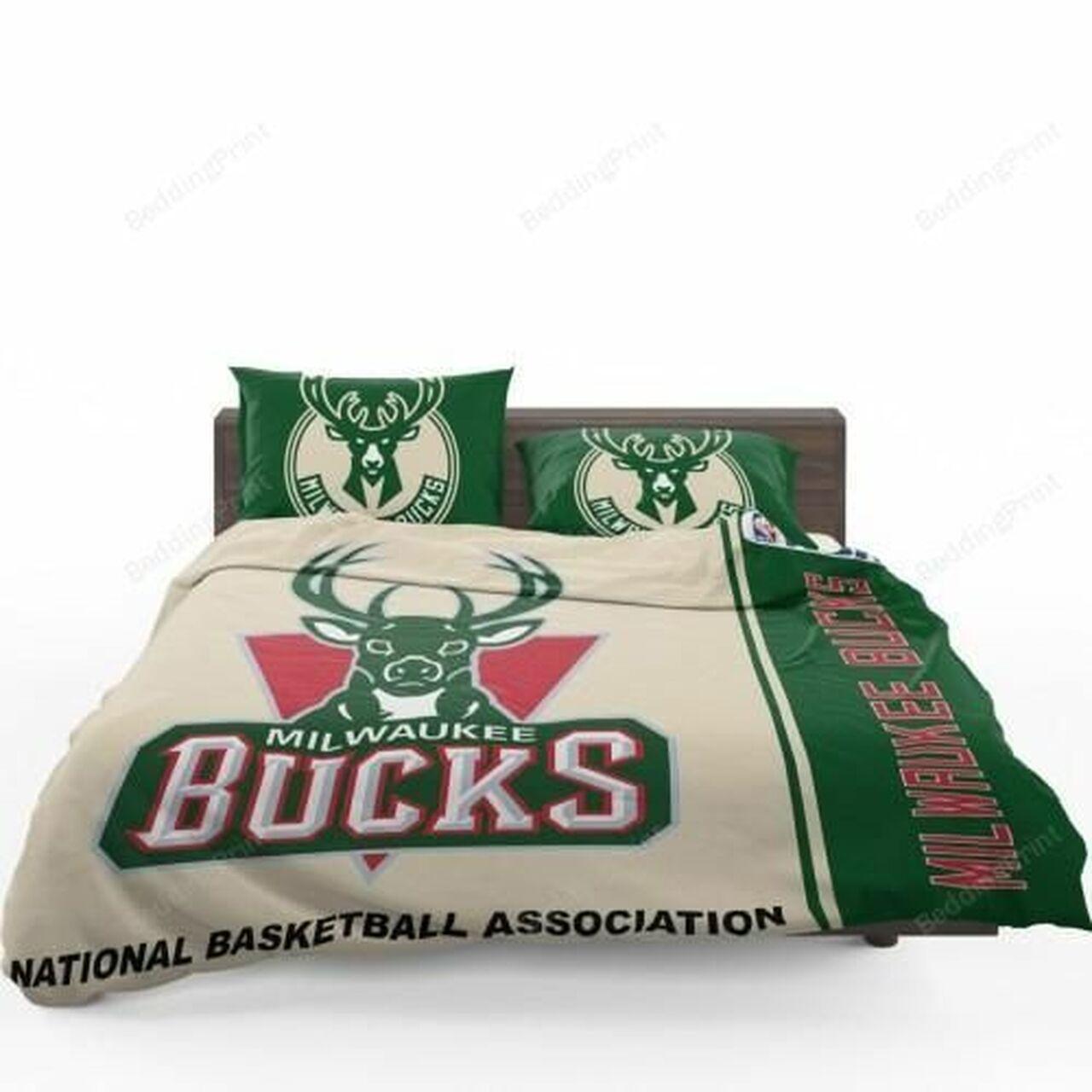 Milwaukee Bucks Nba Basketball Bedding Set Duvet Cover Basketball Home Decor For Fans