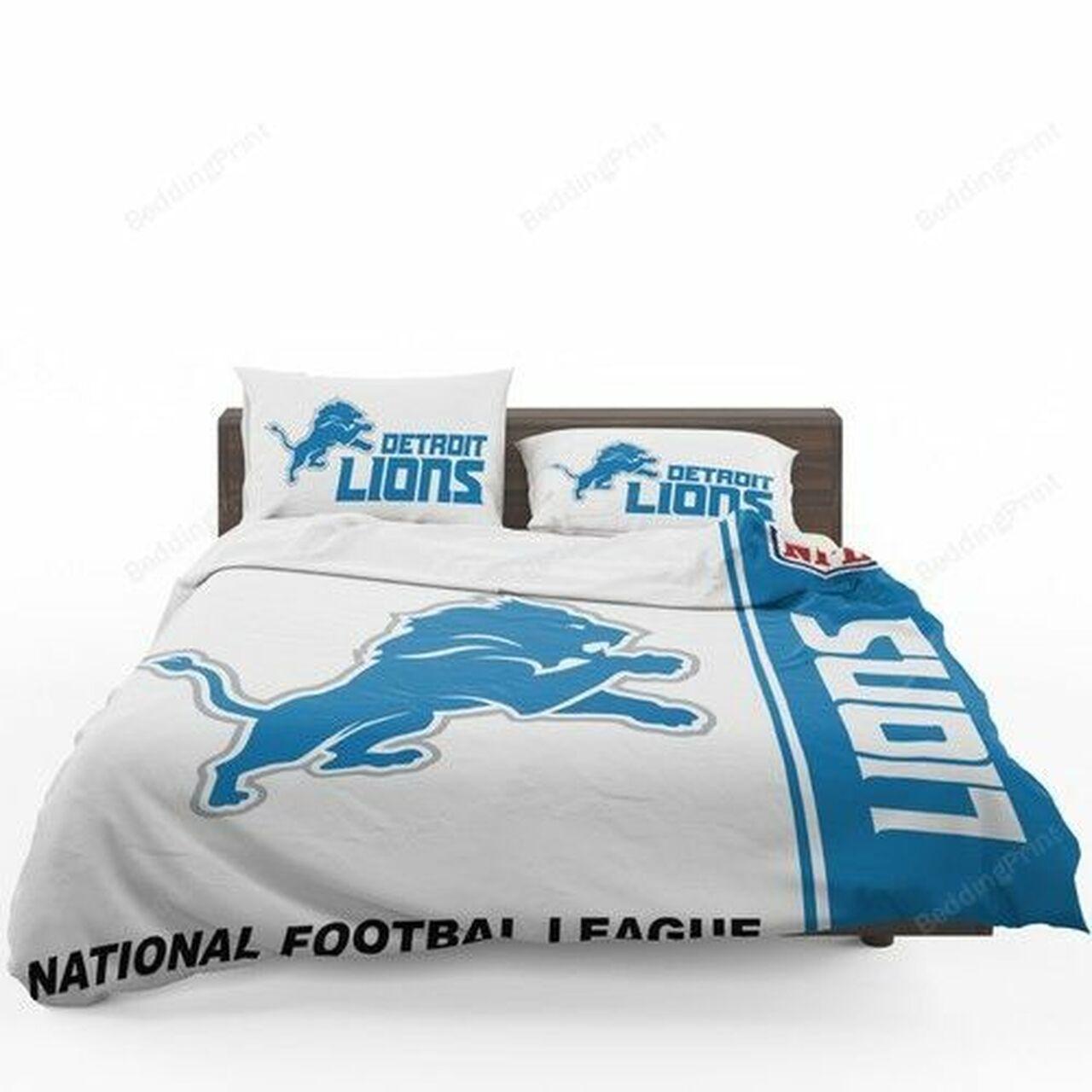 Nfl Detroit Lions 3D Bedding Set Duvet Cover With Pillowcase Home Decor Gift For NFL Lovers