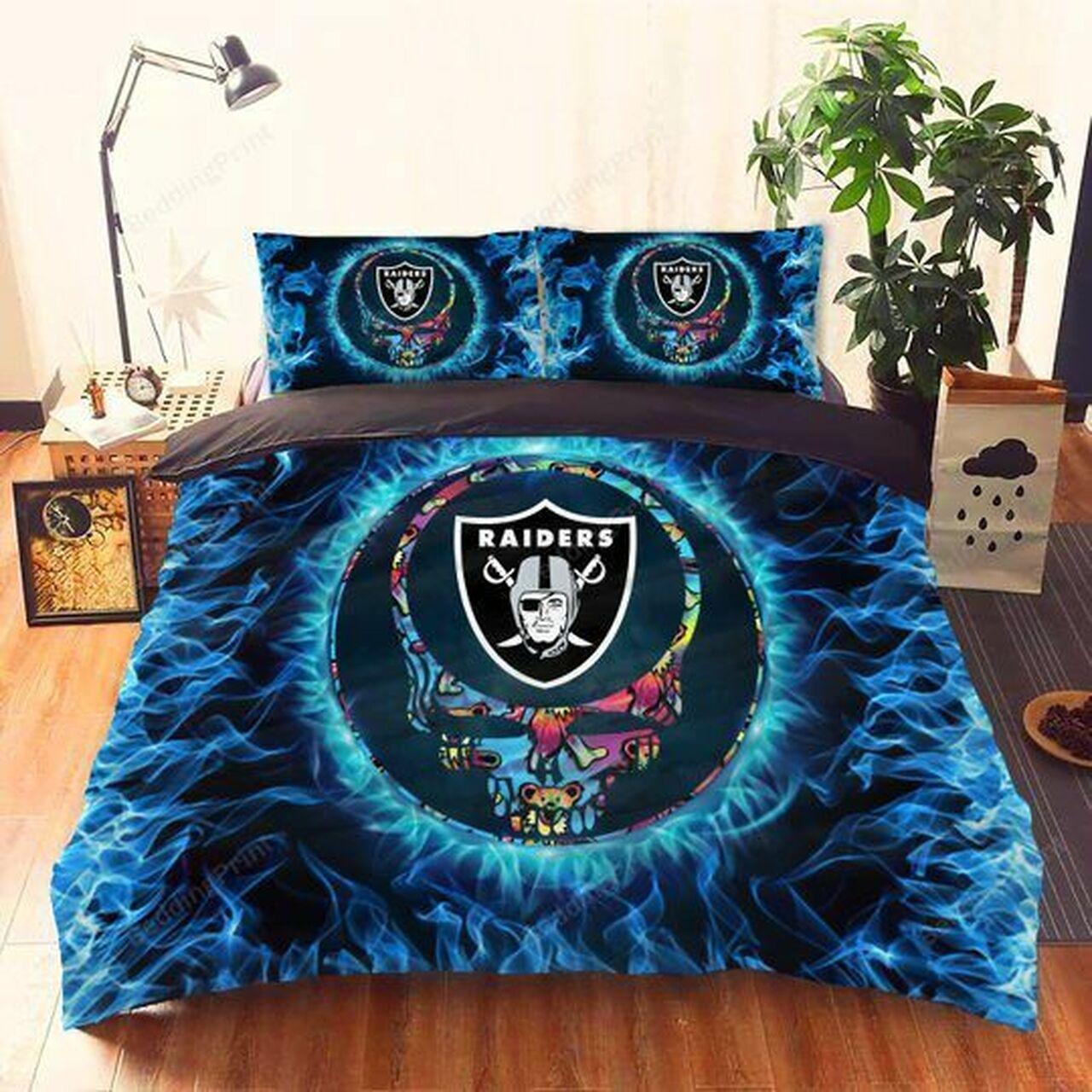 Oakland Raiders Halloween Gs-Cl-Kl2009 NFL Football Team Bedding Set Duvet Cover Home Decor Gift For NFL Lovers