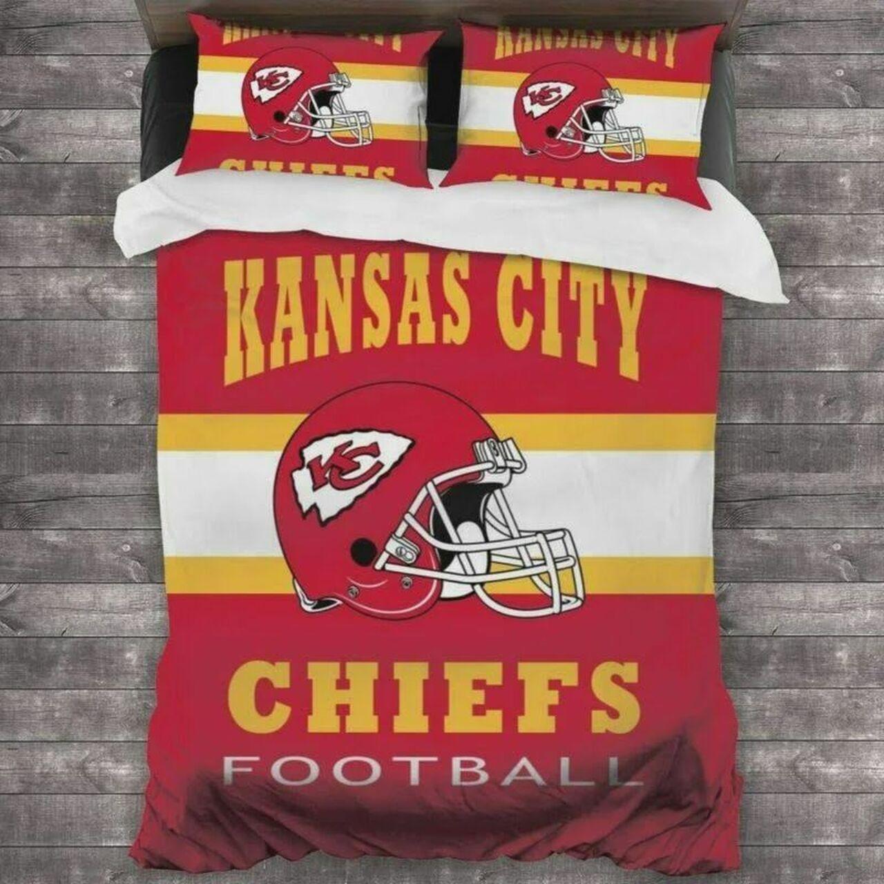 Kansas City Chiefs Nfl Team Bedding Set Duvet Cover With Pillowcase Home Decor Gift For NFL Lovers