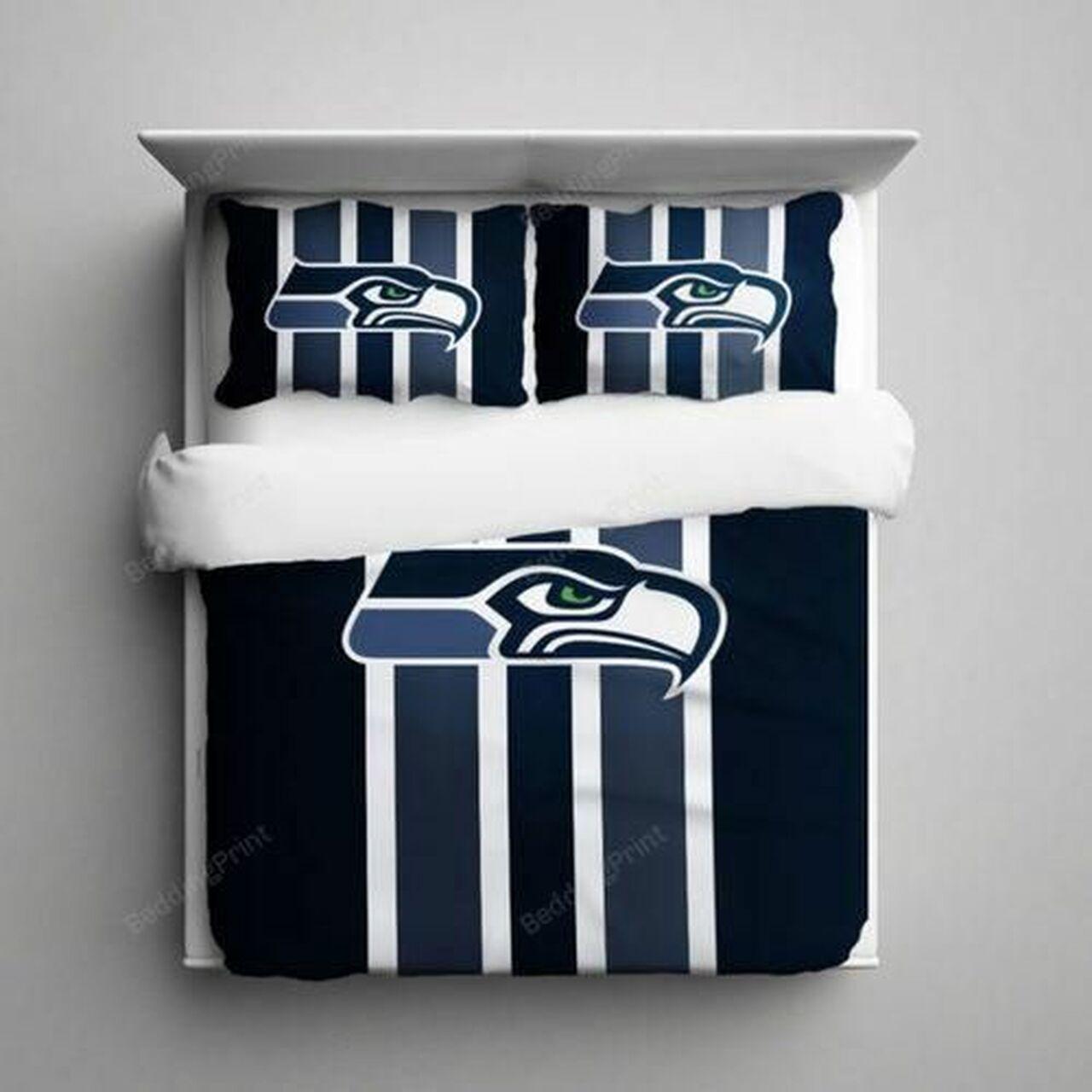 Nfl Seattle Seahawks 3D Bedding Set Duvet Cover With Pillowcase Home Decor Gift For NFL Lovers