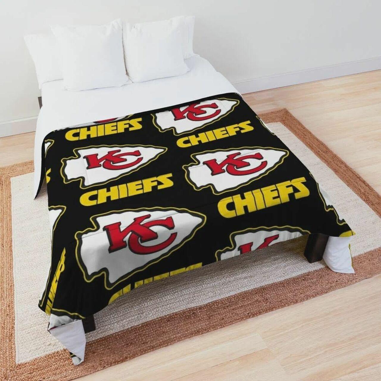 Kansas City Chiefs Nfl Football Team Bedding Set Duvet Cover With Pillowcase Home Decor Gift For NFL Lovers
