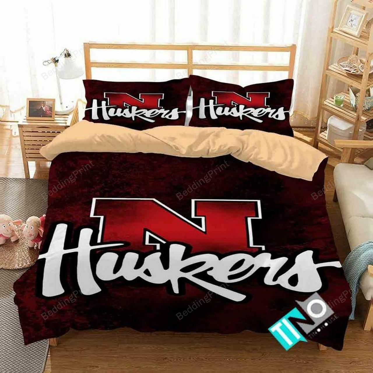 Ncaa Nebraska Cornhuskers 1 Logo Bedding Set Duvet Cover With Pillowcase Home Decor Gift For NCAA Lovers